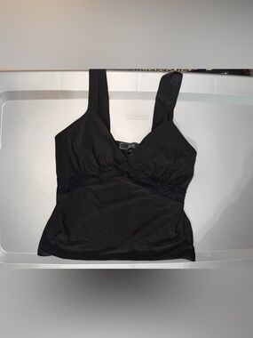 Vibe Black Lace-Trim Tank